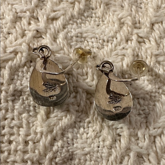 Dainty Sterling Silver Larimar Dangle Earrings - Picture 4 of 6